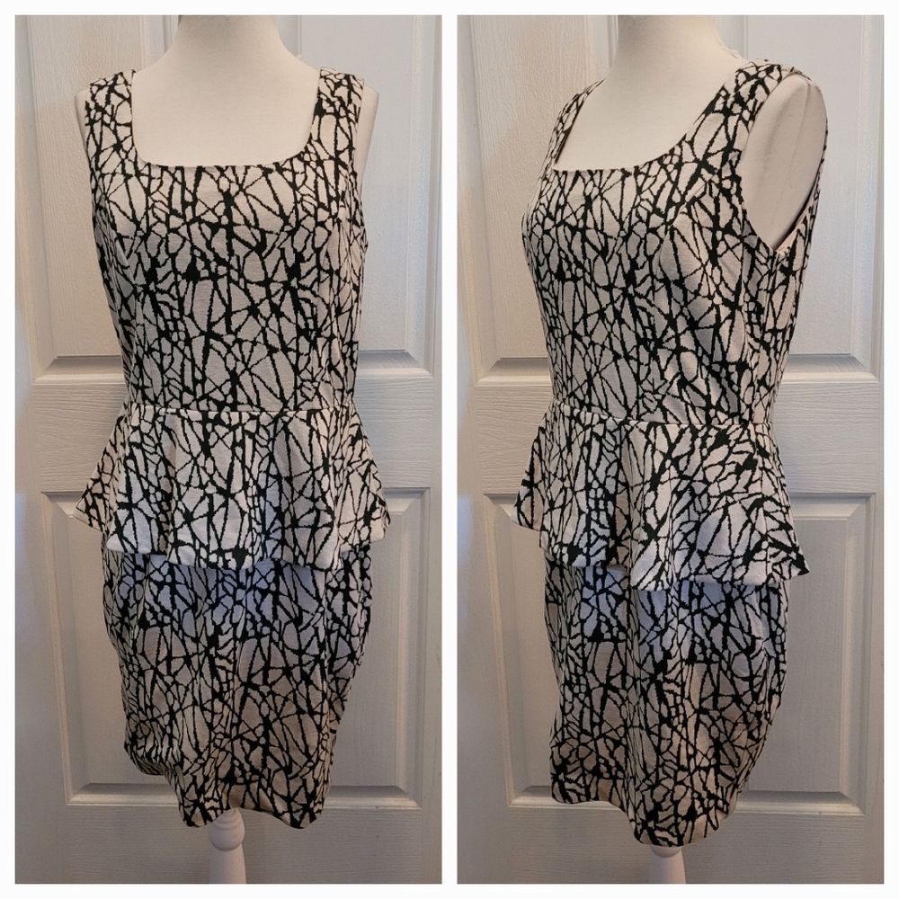 New Peplum Waist Pencil Dress Bar III Designer Party Cocktail Sexy Date Night XL